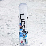 Lib Tech Skate Banana Snowboard 2024 B-Grade - A snowboard with a blue and red design, featuring a banana-shaped graphic on its bottom.
