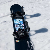 Lib Tech Skate Banana Snowboard 2024 B-Grade - A black snowboard with a blue and white graphic on its underside, featuring a banana-shaped design.