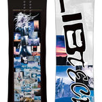 Lib Tech Skate Banana Snowboard 2024 B-Grade - A snowboard with a blue and white color scheme, featuring a banana-shaped design on its top surface.