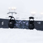 Lib Tech Skunk Ape Camber Snowboard - Black snowboard with white logo and abstract design on top of a snowy surface.