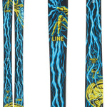 Line Chronic 101 Skis 2024 - Black skis with blue lightning bolt pattern and yellow Line logo.