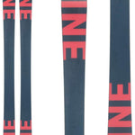 Line Honey Badger TBL Skis 2024 - A pair of skis with a black base and red lettering that reads "LINE" on top.