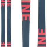 Line Honey Badger TBL Skis 2024 - A pair of skis with a black base and red lettering that reads "LINE" on top.