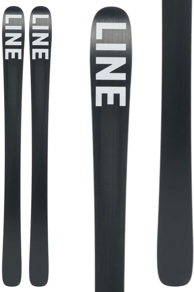 Line Women's Pandora 94 Skis 2024 - Black skis with white lettering on top.