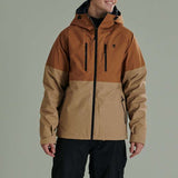 Liquid Anton Pro Stretch Jacket - A tan jacket with a black zipper, two zippered pockets on the front and one on the left arm.