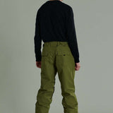 Liquid Express Insulated Pants - Olive green insulated pants with zippered pockets and adjustable waistband.
