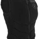 Liquid Force Women's Breeze Comp Vest 2022 - Black vest with white logo on left chest and black zipper down center front.