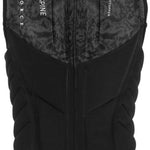 Liquid Force Women's Breeze Comp Vest 2022 - Black vest with white logo on chest and back, featuring a floral pattern on top.