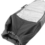 Liquid Force Solar Shield Surf Sock - A white surf sock with a black and grey patterned trim, featuring a zippered opening at one end.