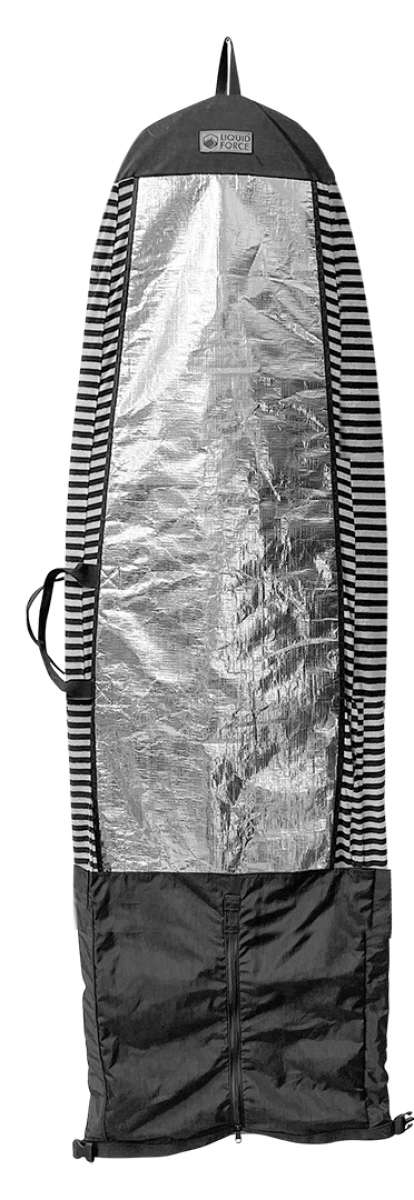 Liquid Force Solar Shield Surf Sock - Silver sock with black stripes on top and bottom edges.