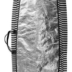 Liquid Force Solar Shield Surf Sock - Silver sock with black stripes on top and bottom edges.