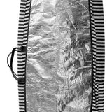 Liquid Force Solar Shield Surf Sock - Silver sock with black stripes on top and bottom edges.