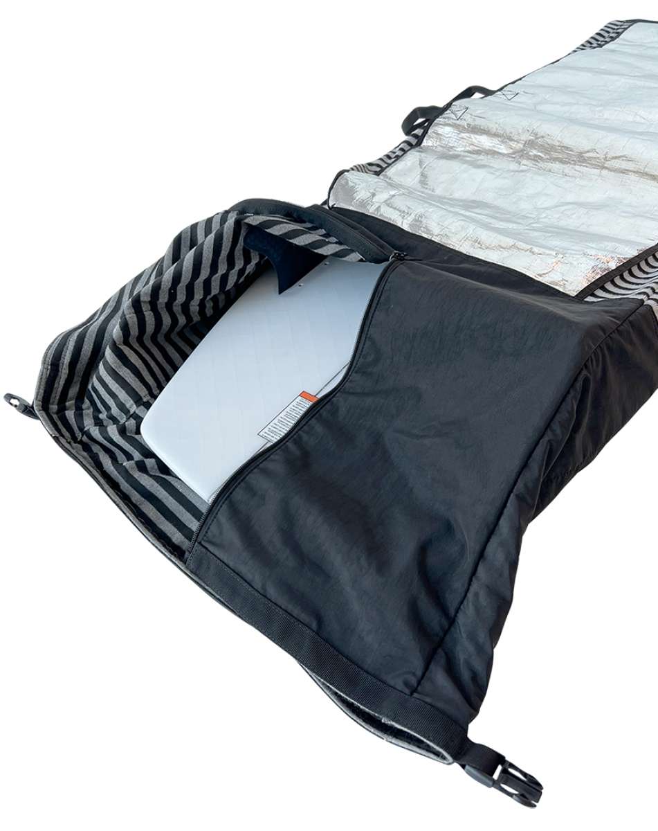 Liquid Force Solar Shield Surf Sock 2023 - Black surf sock with white and orange accents.