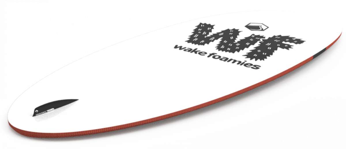 Liquid Force Wake Foamie Skimmer Wakesurf Board 2023 - White foam board with a black fin on top.