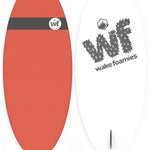 Liquid Force Wake Foamie Skimmer Wakesurf Board 2023 - A white wakesurf board with a black strap and logo on top.