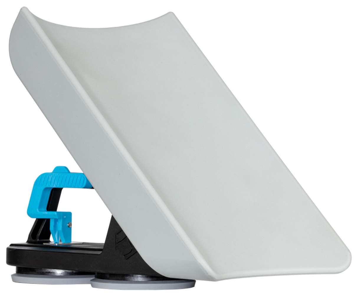 Liquid Force Wakesurf Edge Pro 2 2023 - A white wakesurf board with a curved tip and a black fin at the back.