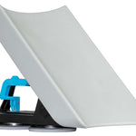 Liquid Force Wakesurf Edge Pro 2 2023 - A white wakesurf board with a curved tip and a black fin at the back.
