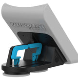 Liquid Force Wakesurf Edge Pro 2 2023 - A gray and black wake surf board with a blue handle on its side.