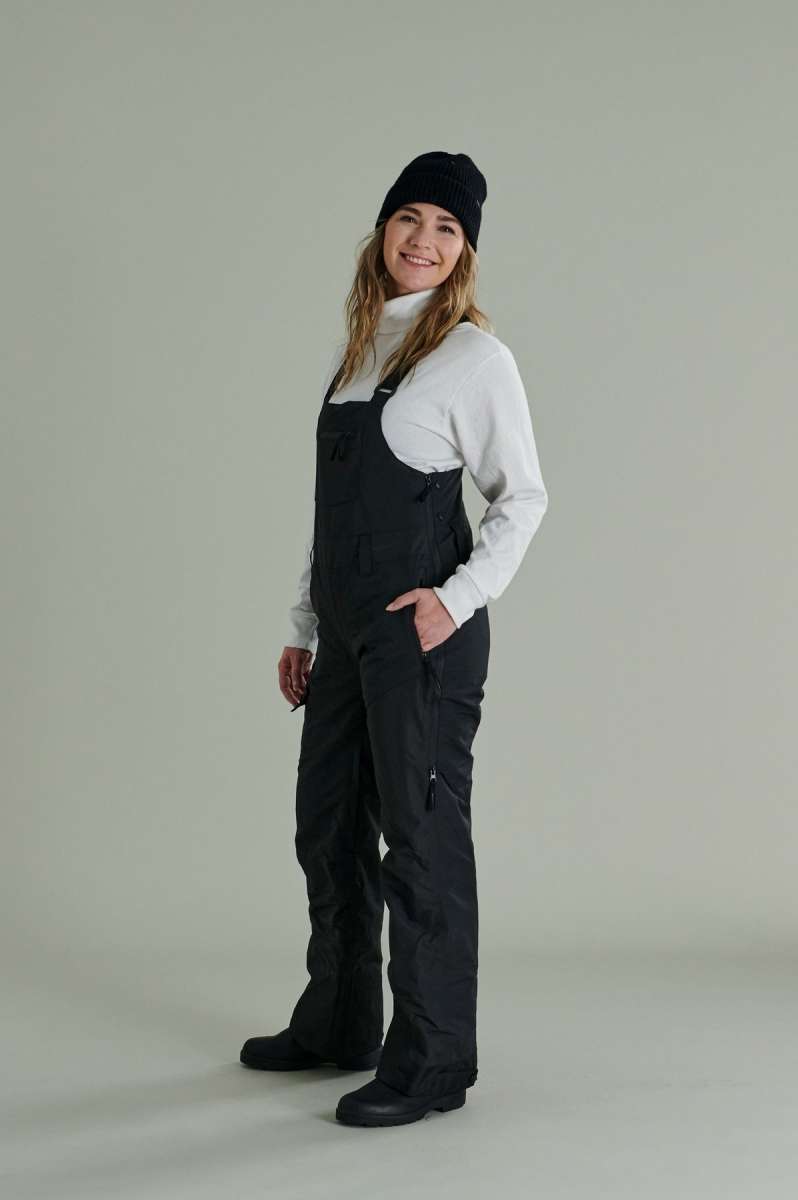 Liquid Ladies Celeste Insulated Bib 2022-2023 - Black bib with a white logo on the left chest and black straps.