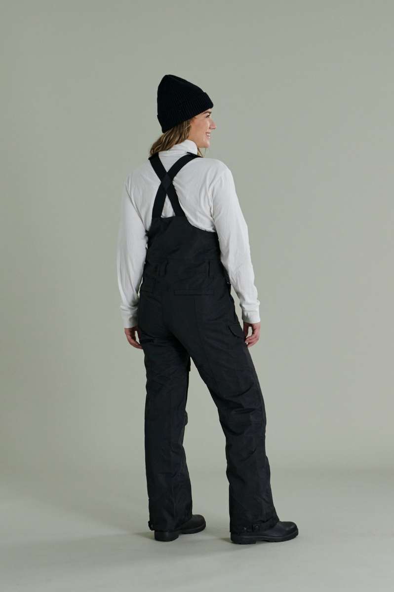 Liquid Ladies Celeste Insulated Bib 2022-2023 - Black bib with a white logo on the left leg and black straps.