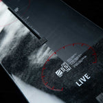 Endeavor Live Snowboard 2020 - Black snowboard with white logo on top left corner and red accents along edges.