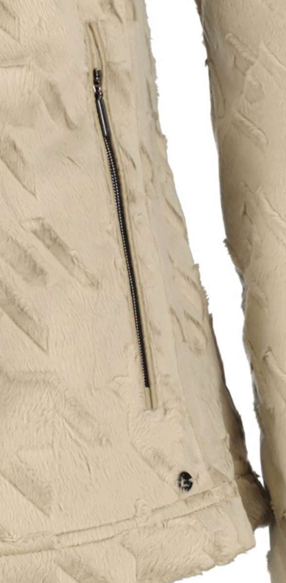 Luhta Ladies Luosu Full Zip Midlayer - A cream-colored mid-layer jacket with a zipper down the front and two zippered pockets on either side.