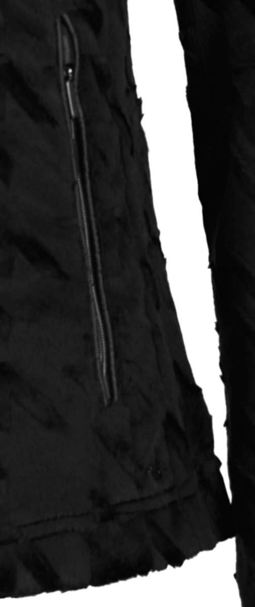 Luhta Ladies Luosu Full Zip Midlayer 2022-2023 - A black midlayer jacket with a full zip and two side pockets, featuring a subtle logo on the left chest.