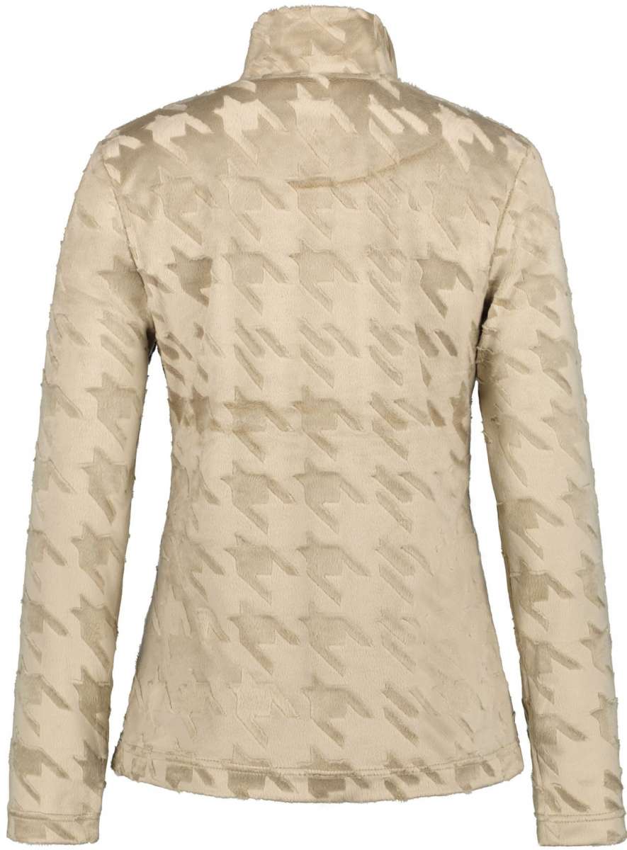 Luhta Ladies Luosu Full Zip Midlayer 2022-2023 - A cream-colored midlayer with a subtle houndstooth pattern and zippered front.
