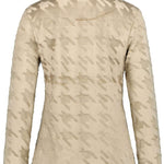 Luhta Ladies Luosu Full Zip Midlayer 2022-2023 - A cream-colored midlayer with a subtle houndstooth pattern and zippered front.