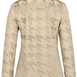 Luhta Ladies Luosu Full Zip Midlayer 2022-2023 - A cream-colored midlayer with a subtle houndstooth pattern and zippered front.