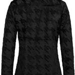 Luhta Ladies Luosu Full Zip Midlayer 2022-2023 - A black midlayer with a subtle houndstooth pattern and zippered chest pocket.