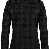 Luhta Ladies Luosu Full Zip Midlayer 2022-2023 - A black midlayer with a subtle houndstooth pattern and zippered chest pocket.
