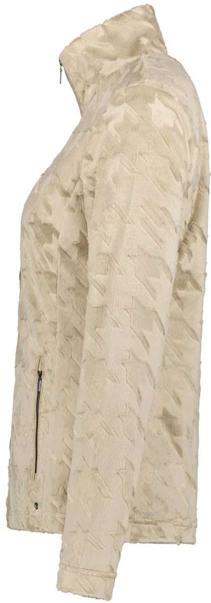 Luhta Ladies Luosu Full Zip Midlayer 2022-2023 - A cream-colored midlayer jacket with a zippered front and diagonal patterned fabric.