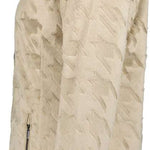 Luhta Ladies Luosu Full Zip Midlayer 2022-2023 - A cream-colored midlayer jacket with a zippered front and diagonal patterned fabric.