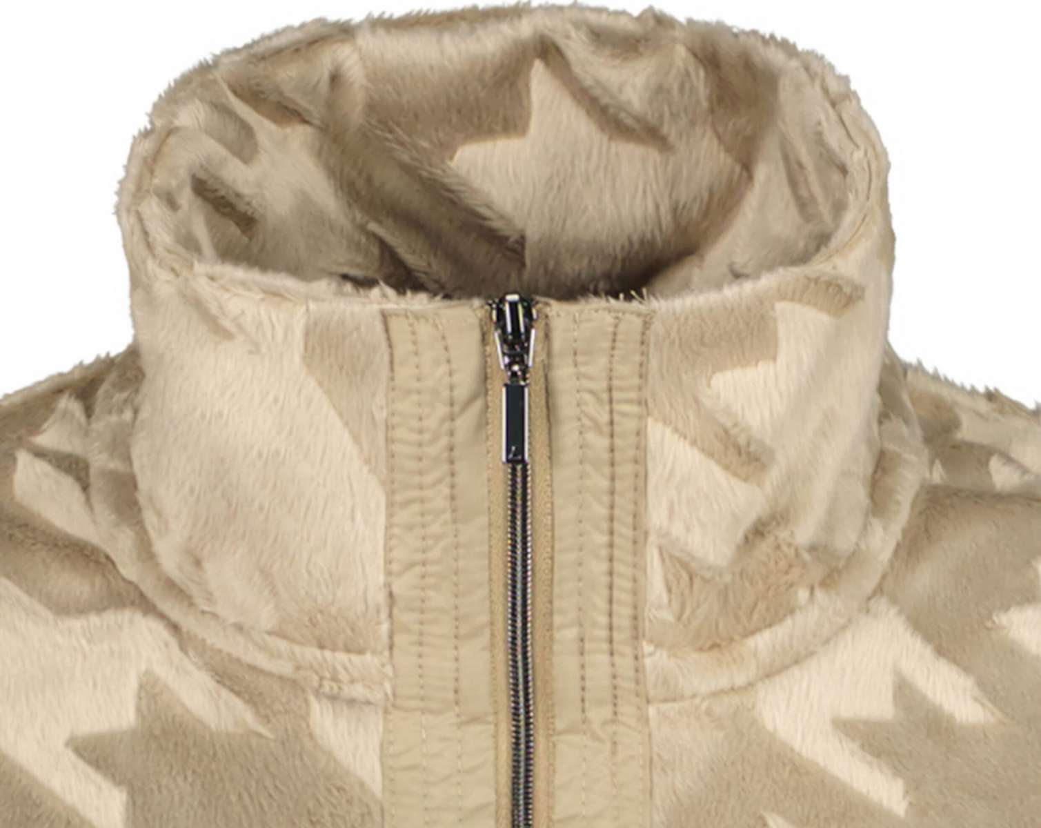 Luhta Ladies Luosu Full Zip Midlayer 2022-2023 - A cream-colored mid-layer jacket with a zippered front and two pockets on either side.