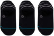 Stance Men's Gamut 2 3-Pack Invisible Low Socks - Black socks with gray stripes and a circular logo on the ankle.