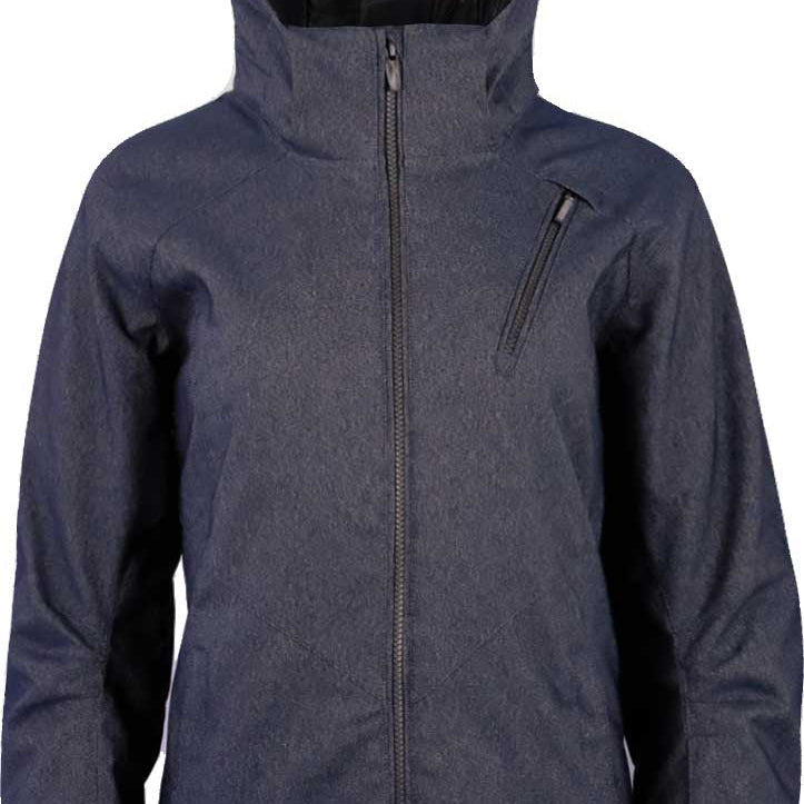 Outdoor Gear / Boulder Gear Ladies' Marilynn Insulated Jacket 2019-2020 - A dark gray jacket with a hood, zippered pockets and a zipper down the front.