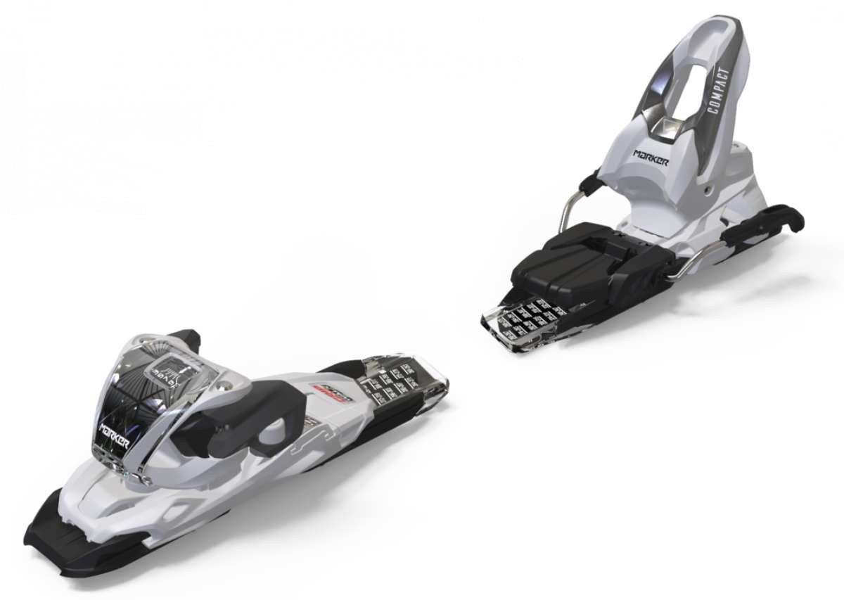 Marker FDT TP 10 System Ski Binding - A white ski binding with black accents and a silver metal bracket on top.