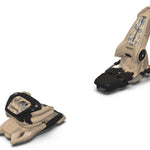 Marker Griffon - 13 ID Ski Bindings 2023 are tan with a camouflage pattern on the top plate and black hardware.