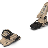 Marker Griffon - 13 ID Ski Bindings 2023 are tan with a camouflage pattern on the top plate and black hardware.