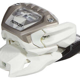 Marker Griffon 13 ID Ski Bindings 2024 - Silver bindings with a geometric pattern on top plate and black plastic hardware.