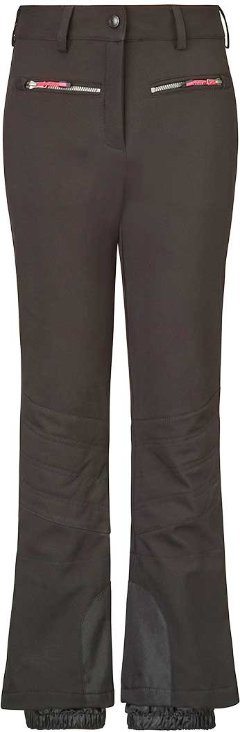 Killtec Junior Girl's Maura Softshell Pants 2019-2020 - Dark-colored softshell pants with a zippered pocket on the back and a pink zipper pull.