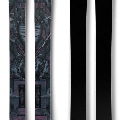 Moment Commander 102 Ti Skis 2024 - Black skis with red and white logo on top sheet.