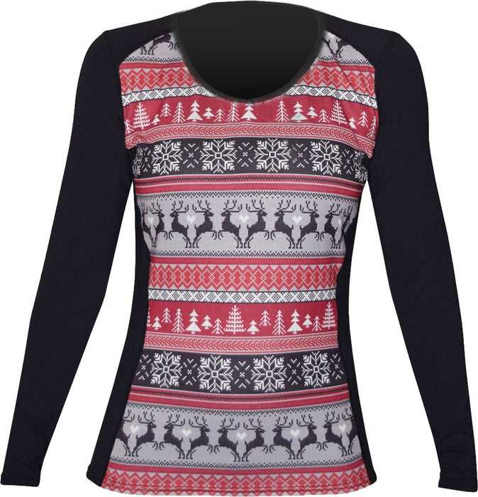 Hot Chillys Ladies' MTF4000 Cabin Fever Print Scoopneck Top Baselayer