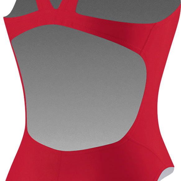 Nike Swim Ladies' Poly Core Solid Fast Back Tank One-Piece Swimsuit - A black one-piece swimsuit with a tank-style top and fast back design, featuring a solid color pattern.