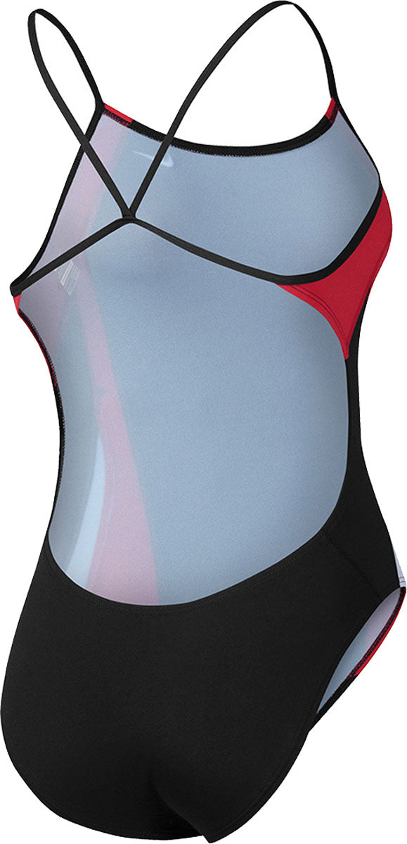 Nike Swim Ladies' - Poly Color Surge Cut-Out Tank One-Piece Swimsuit is a one-piece swimsuit with cut-outs on the sides, featuring a tank-style top and a solid color design.