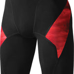 Nike Swim Men's Cloud Jammer Swimsuit - A black swimsuit with a subtle cloud pattern on the fabric, featuring a red stripe along the side seam.