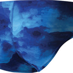 Nike Swim Men's Cloud Brief Swimsuit - A royal blue men's brief swimsuit with a subtle cloud pattern and a textured fabric.