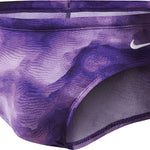 Nike Swim Men's Cloud Brief Swimsuit - A purple men's brief swimsuit with a white Nike swoosh logo on the left hip.