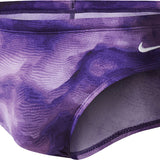 Nike Swim Men's Cloud Brief Swimsuit - A purple men's brief swimsuit with a white Nike swoosh logo on the left hip.